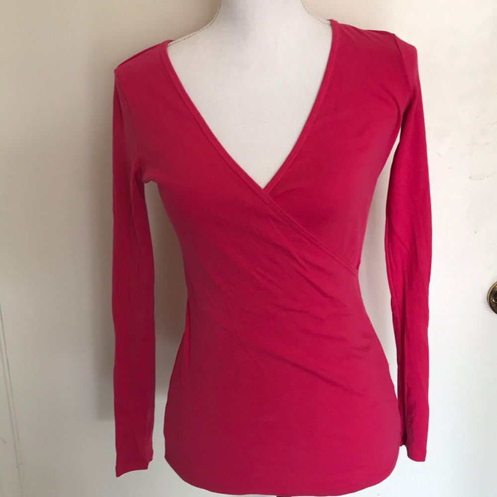 Deep Magenta V - Neck Top